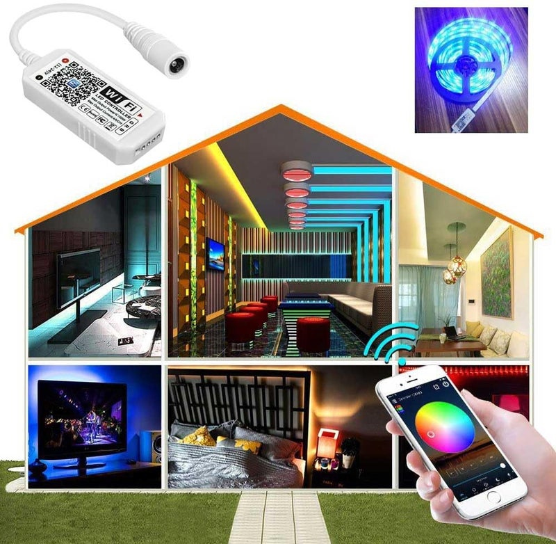 Aubric Smart WiFi LED Controller, RGB Led Strip Lights Wireless Controller, Compatible with Alexa & Google Home & IFTTT, Free Magic Home App via iOS or Android Smartphone (2 Pack) - Image 3